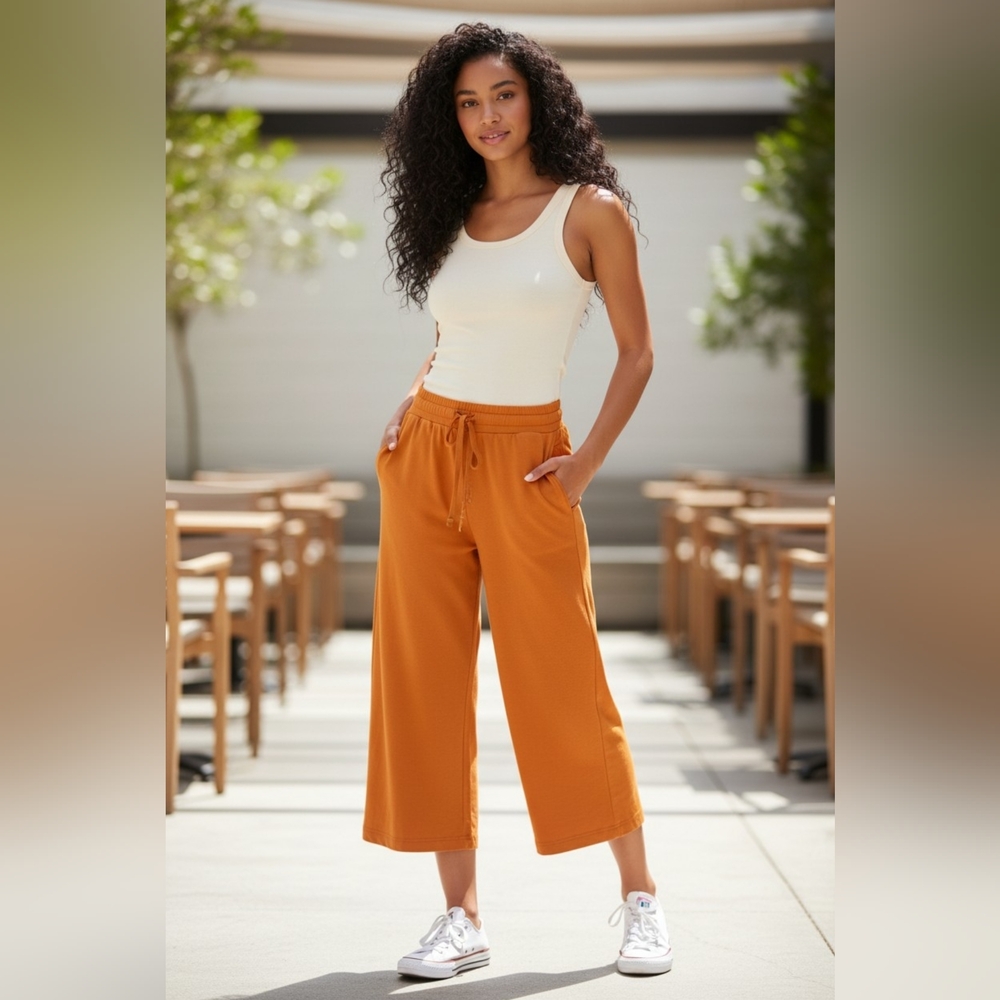 Free People Terracotta Wide-Leg Pants